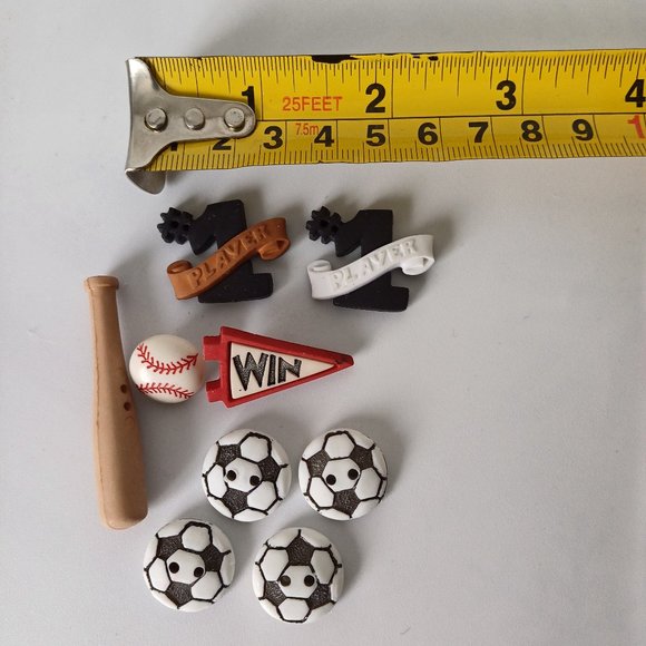 Baseball & Soccer Player Button Pack for Kids Clothes or Accessories - Picture 4 of 6